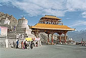 Ladakh - Leh, the painted wooden gate at the entrance of the town 